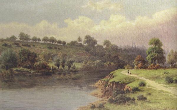William henry mander A Stroll along the Riverbank (mk37) Sweden oil painting art